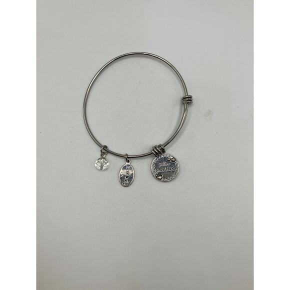 Footnotes Reversible Charm “Follow Your Heart”/"Believe" Bangle Bracelet - Picture 4 of 11